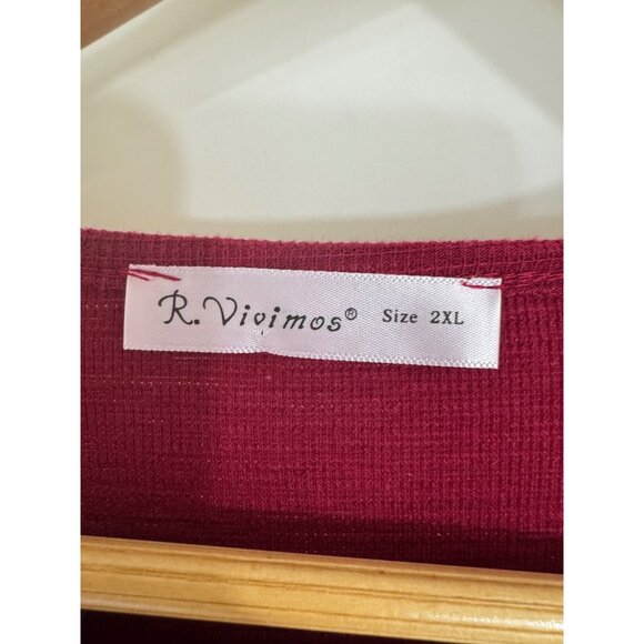 Size 2XL 18 20 Rose Tie-Front Short Dress Lantern Sleeves Spring Party Plus Size - Picture 5 of 5